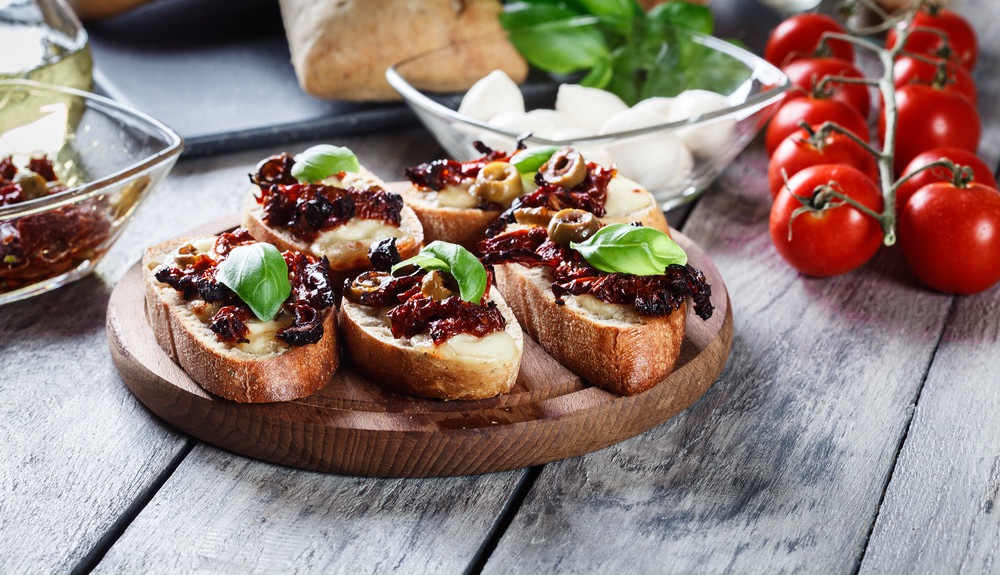 Bruschetta de tomates secos